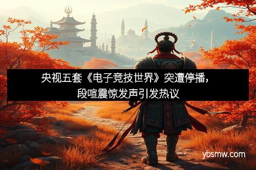 央视五套《电子竞技世界》突遭停播，段喧震惊发声引发热议